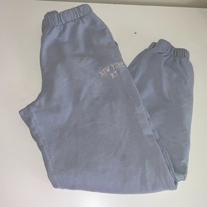 brandy melville light blue new york sweatpants